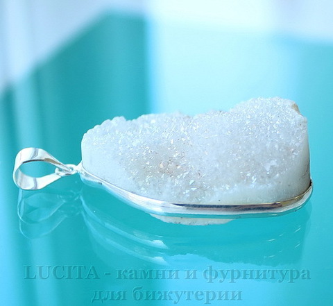 Подвеска Кварц в рамке (цвет - античное серебро) 40,7х29,7х14,3 мм №3