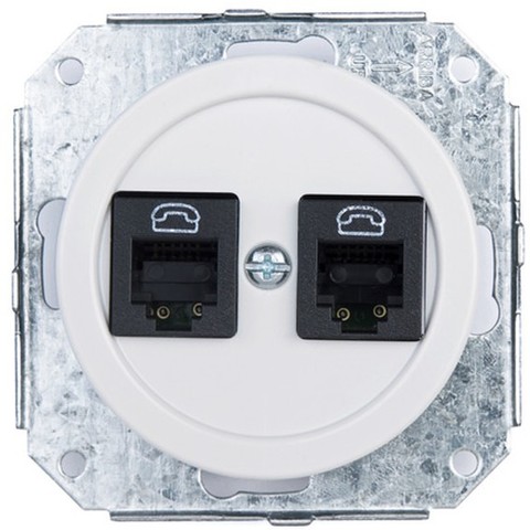 Розетка телефонная/компьютерная RJ11+RJ45. Цвет Коричневый. Fontini Venezia(Фонтини Венезия). 35708032