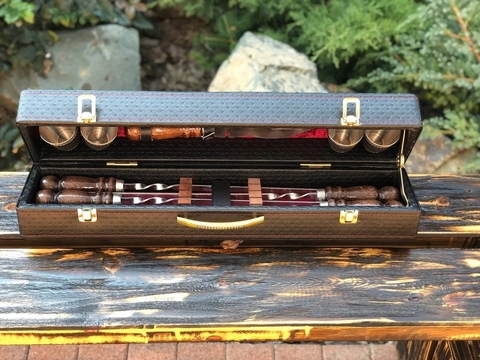 Набор шампуров в коробке кожзам "Элит-XS" №13