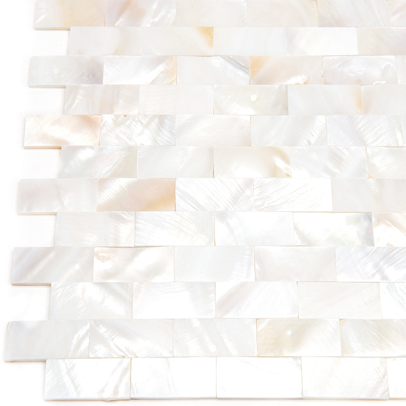 SMA-04 Мозаика для стен Natural Shell белый светлый прямоугольник глянцевый