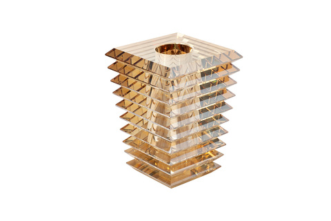 Ваза-подсвечник декоративная 13.5х13.5х19см Garda Decor янтарь