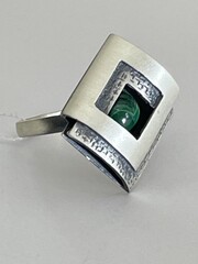 Ромбы-малахит (кольцо из серебра)