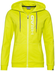 Женская теннисная куртка Head Club Greta Hoodie FZ W - yellow/white