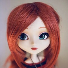 Волосы - трессы для кукол, прямые, 15 см, цвет коралловый, 1 метр.