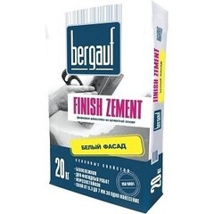 Фасадная шпатлёвка финиш цемент 20кг (белая) Bergauf