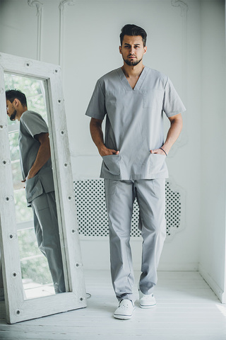 Блуза мужская м61 сансара серый1142