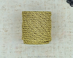 Шнур витой мебельный с бусинками, ш. 4 мм, люрекс золото