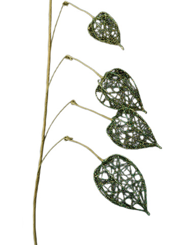 Веточка физалис 69см ChristmasDeLuxe светло-зеленая