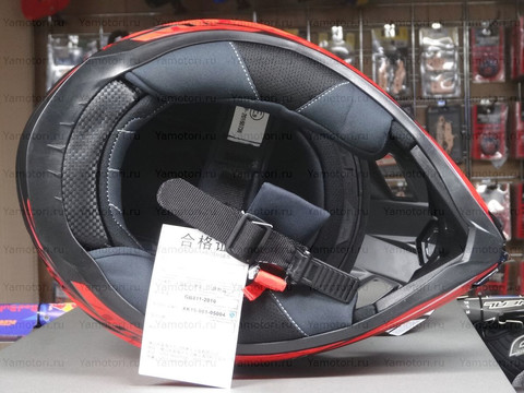 Кроссовый мотошлем NENKI NK-315, красный-чёрный