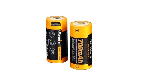 Аккумулятор RCR123 / 16340 LI-ION Fenix 3.6V, 700mAh + micro USB port