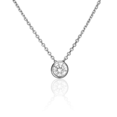 Колье из белого золота с подвеской с кристаллом SWAROVSKI