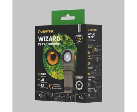 Мультифонарь Armytek Wizard C2 Pro Magnet USB ПЕСОК