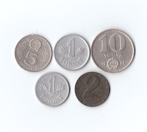 Набор монет. Венгрия 5 шт. 1949-76 гг. 1,2,5,10 форинтов. XF-UNC