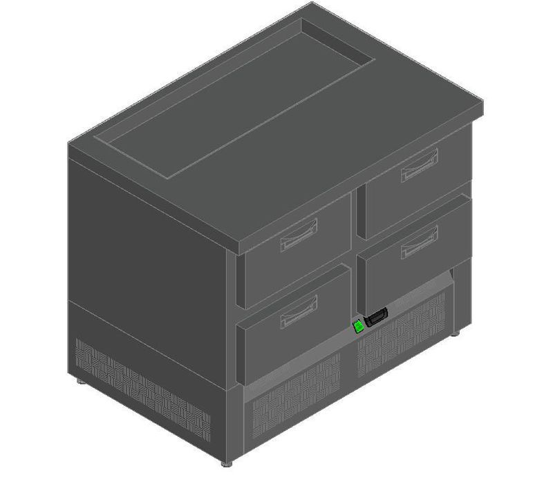 СТОЛ ДЛЯ САЛАТОВ HICOLD SLE1-22GN (1/3) О БЕЗ КРЫШКИ