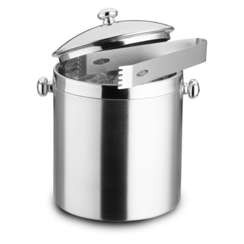 Ведро для льда 1л с двойными стенками с крышкой и щипцами Weis