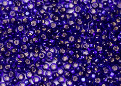 Бисер 8/0 PRECIOSA, 50г, тёмно-синий с серебряным прокрасом, квадратное отверстие