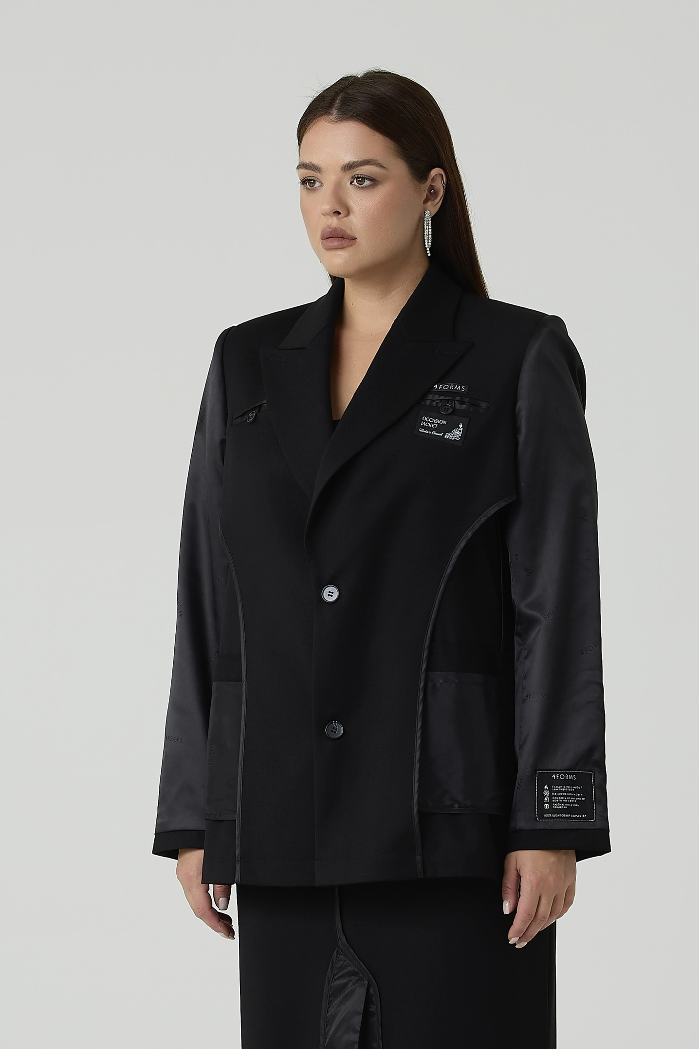 Жакет однобортный "Inside out", черный