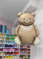 К Фигура, Мишка с бантиком, Сатин, Светло-коричневый, 35