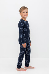 пижама  для мальчика  К 1561/индиго,объемные фигуры