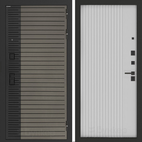 Входная металлическая дверь 1527Бункер HIT Хит B-15 Веллюто кофе / Хомс Белый софт рельеф