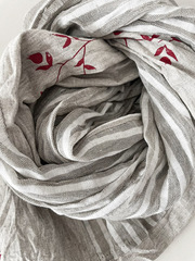 Шарф льняной комби. со штампами 