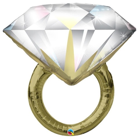 Воздушный шар фигура Кольцо с бриллиантом, золото, 94 см