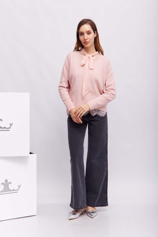 Oui Пуловер из вискозного мягкого тактильного почтенного трикотажа