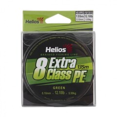 Купить шнур плетеный Helios Extra Class 8 PE Braid 0,10мм 135м Green HS-8PEG-10/135 G