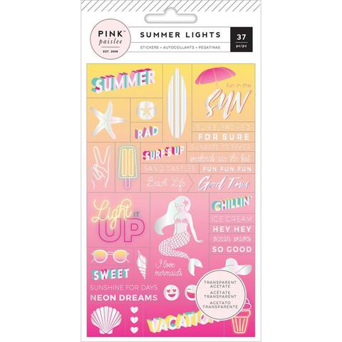 Стикеры Summer Lights - Pink Paislee  11х17см 37 шт.