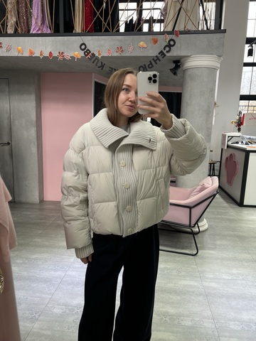 Пуховик Knitty светло-серый