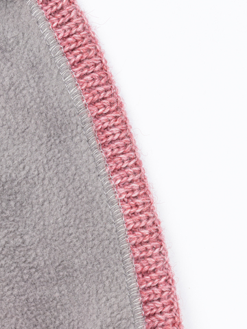 Утеплённая шапка «7 Русских Медведей» с флисовой подкладкой, розового цвета