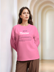 Лонгслив женский  "Дом там где...Moscow" розовый