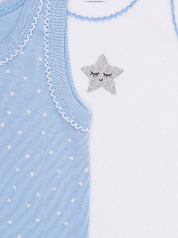 набор майка  для девочки  К 1181-2уп/белый,небесно-голубой,звездочки