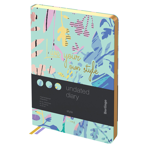 Ежедневник недатированный, А5, 136л., кожзам, Berlingo 