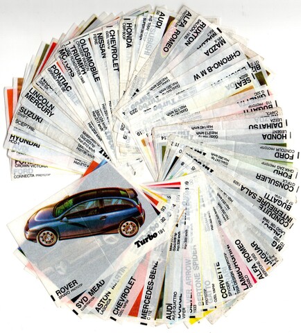 Вкладыши от жвачки Turbo Black - Турбо черные 70 штук без повторов. Серия 191 - 260. Полная серия