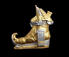 Силиконовый молд № 417 Домик башмак 2 D ( серия домики для гномов и фей)