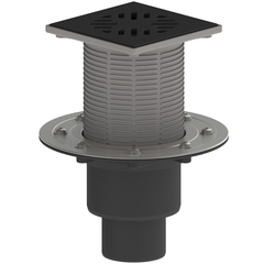 ТП-310.1PN Трап регулируемый вертикальный с прижимным фланцем с чугунной решеткой 110/75/50