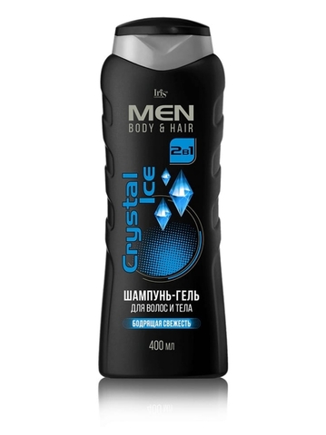 MEN Шампунь-гель для волос и тела Crystal ice 400 мл Iris