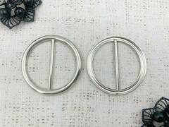 Пряжка металл, d 5,5 см, внутренний d 4,5 см, никель