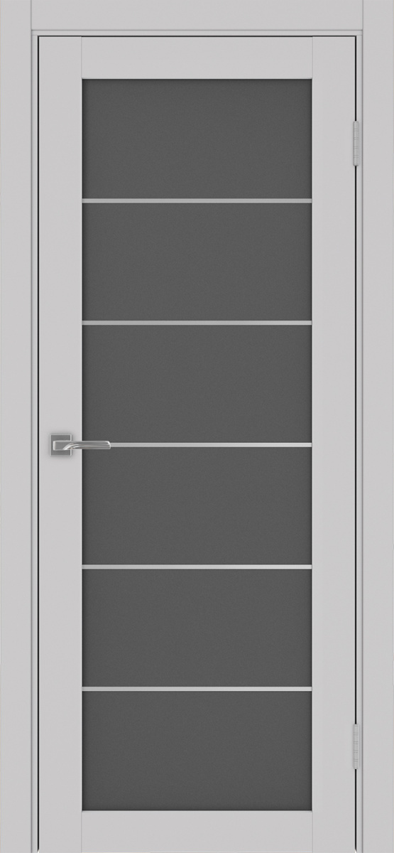 Дверь межкомнатная Оптима Порте Турин 501.2 АСС молдинг SC, цвет пепельный, экошпон, стекло графит