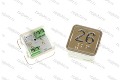 Кнопка (кнопочный модуль) KA302-S-R "26 этаж", квадратная, статическая красная подсветка, Брайль