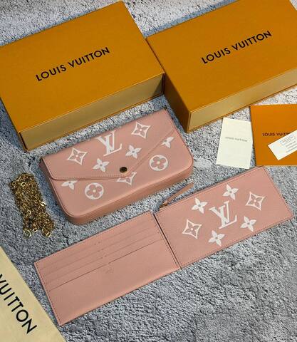 Клатч Louis Vuitton Felicie розовый/белый
