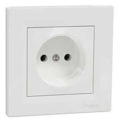 РОЗЕТКА С/У 1-ГНЕЗДО Б/З 16A ВИНТОВЫЕ КЛЕММЫ В СБОРЕ БЕЛЫЙ ASFORA /SCHNEIDER/
