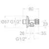 Ramon Soler 1289 Кран запорный настенный 1/2" Хром