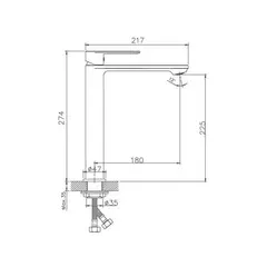 Смеситель высокий для раковины Haiba HB11590-7 черный
