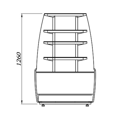 Кондитерская витрина K70 VM-3 0011-9005 (ВХСв-У1д Carboma ТЕХНО), +6...+12С