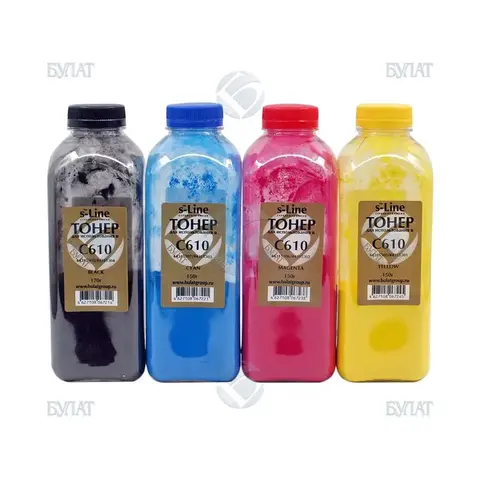 Тонер БУЛАТ s-Line 44315308, 44315304 для Oki C610 (Чёрный, банка 170 г)