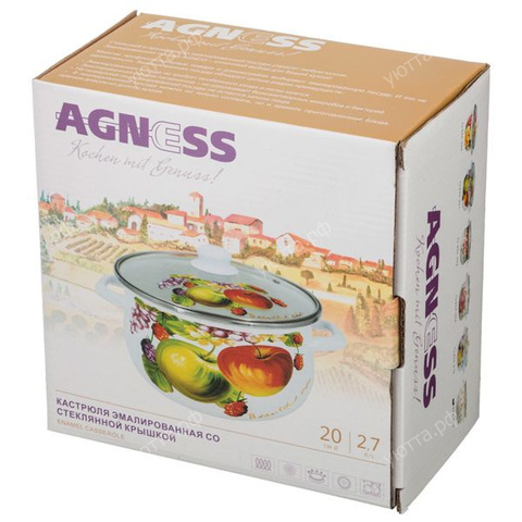 Кастрюля эмалированная Agness 