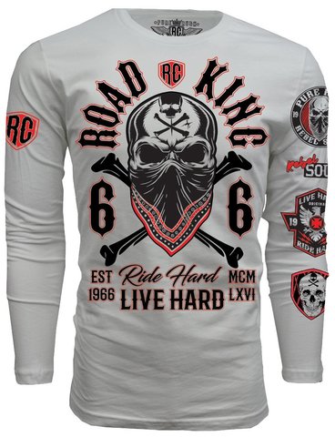 Rush Couture | Футболка лонгслив мужская ROAD KING LONG SLEEVE White RC252 перед