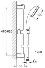 Душевой гарнитур GROHE Vitalio Start, матовый чёрный (279482430)